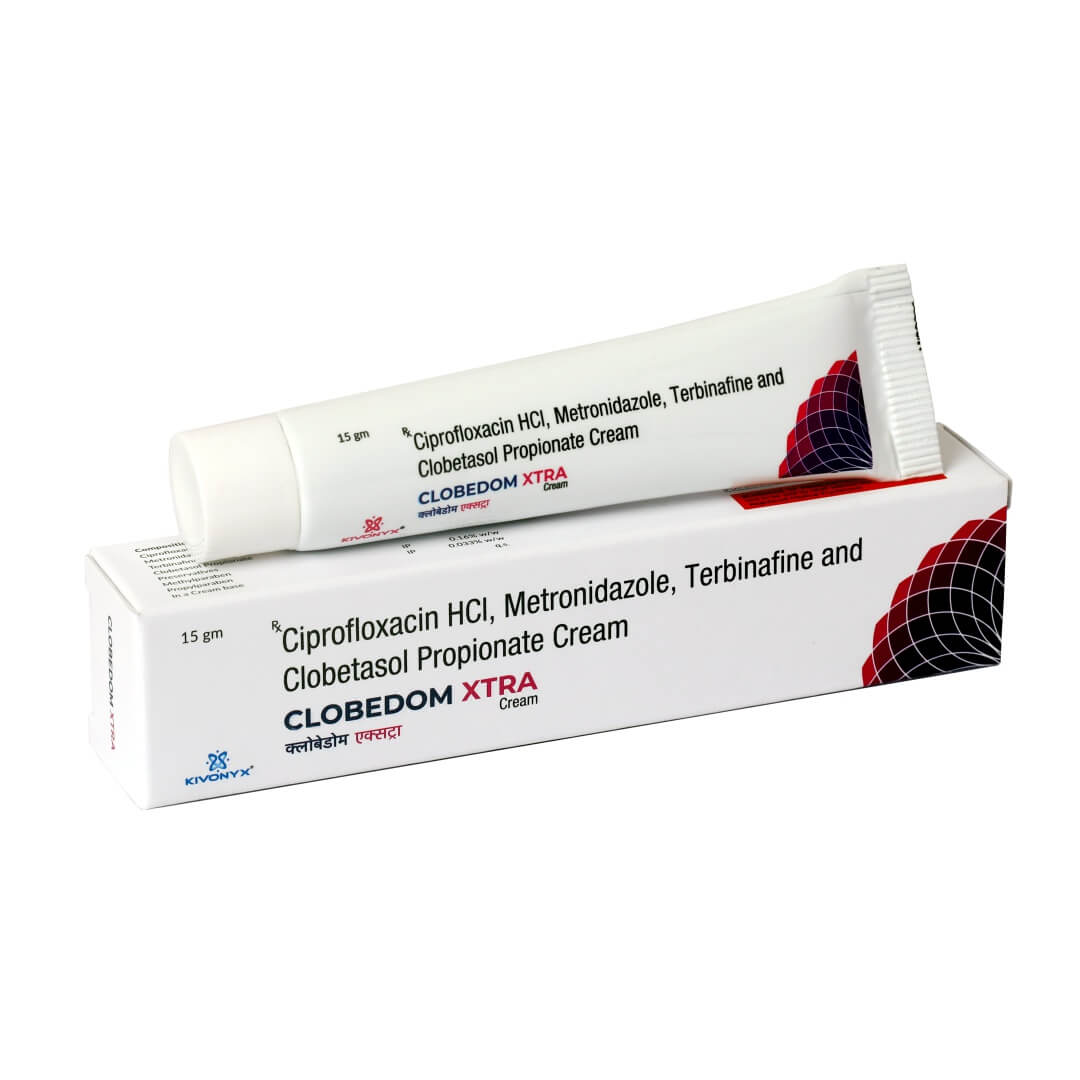 Ciprofloxacin 1.0% w/w + Metronidazole 1.0% w/w + Terbinafine Hydrochloride 1.0% w/w + Clobetasole Propionate 0.5% w/w Cream