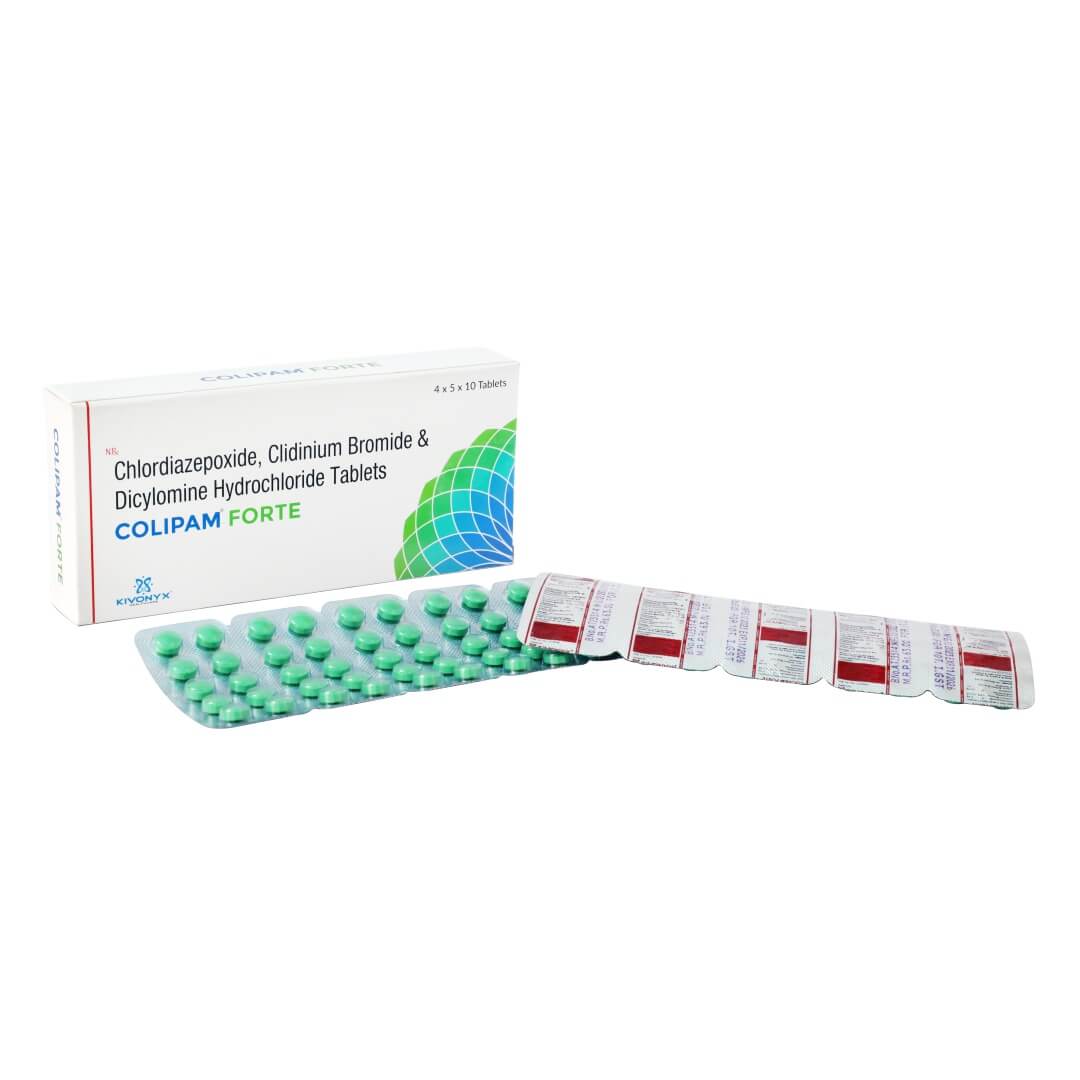 Chlordiazepoxide 5 mg + Clidinium Bromide 2.5 mg + Dicyclomine 10 mg Tablet