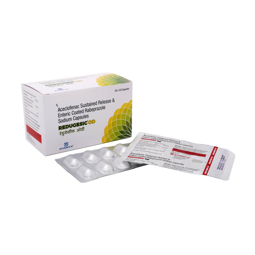 Aceclofenac 200 mg SR + Rabeprazole Sodium 20 mg EC Capsule