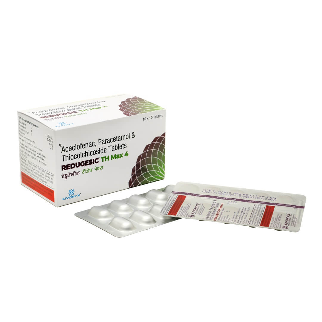 Aceclofenac 100 mg + Thiocolchicoside 4 mg + Paracetamol 325 mg Tablet