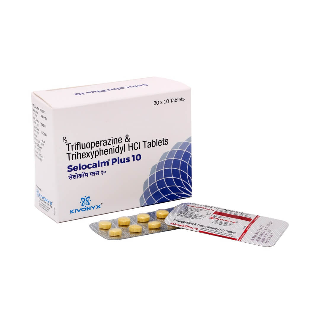 Trifluoperazine 10 mg + Trihexiphenidyl HCl 2 mg Tablet