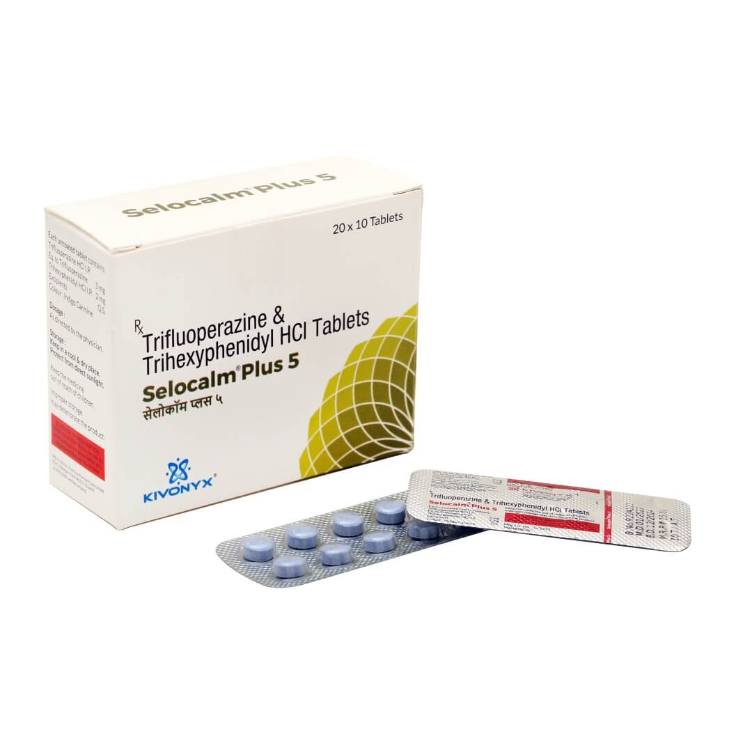 Trifluoperazine 5 mg + Trihexiphenidyl HCl 2 mg Tablet