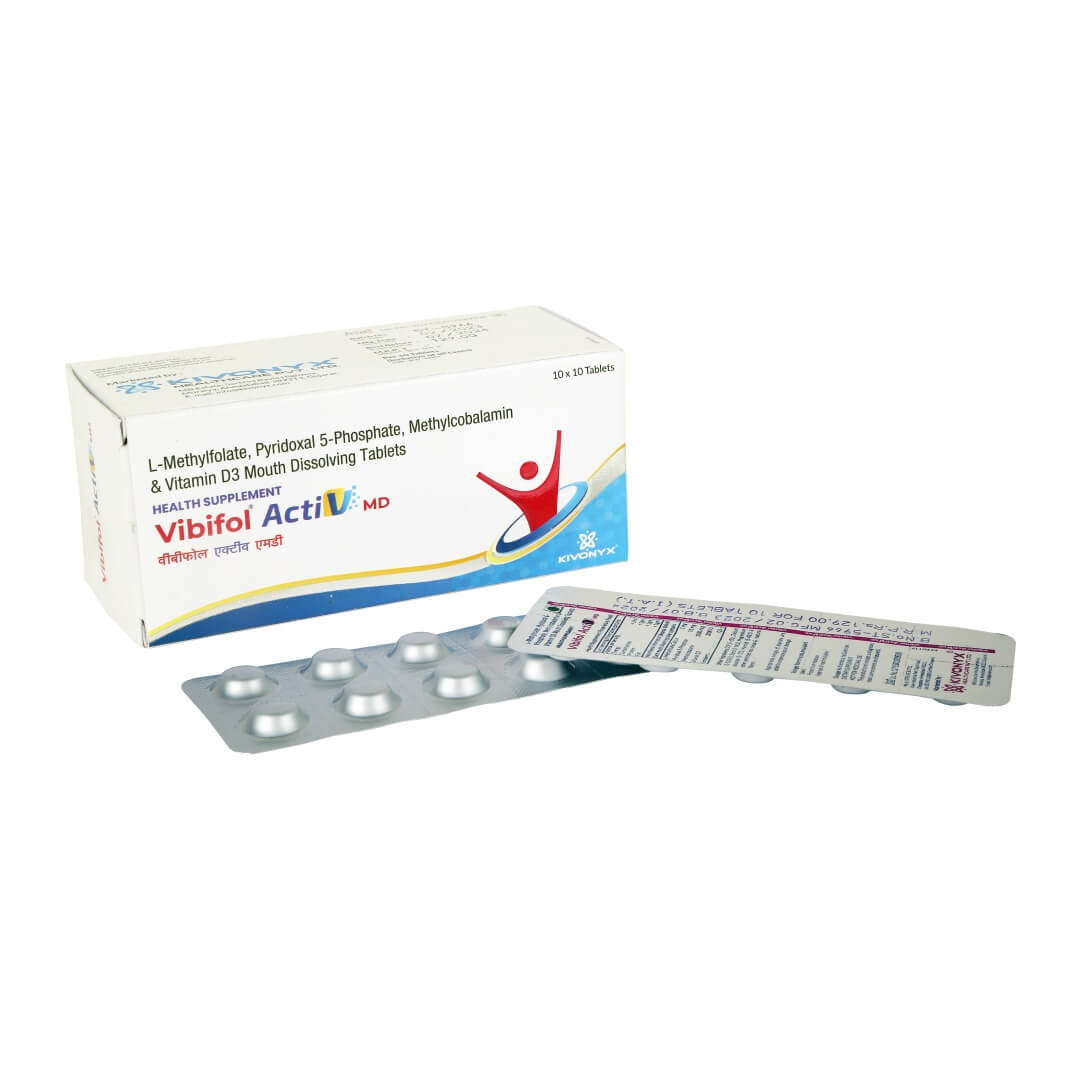 Methylcobalamin 1500 mcg + L-Methyl Folate 1 mg + Pyridoxal- 5-Phosphate 0.5 mg + Vitamin D3 2000 IU Mouth Dissolving Tablet